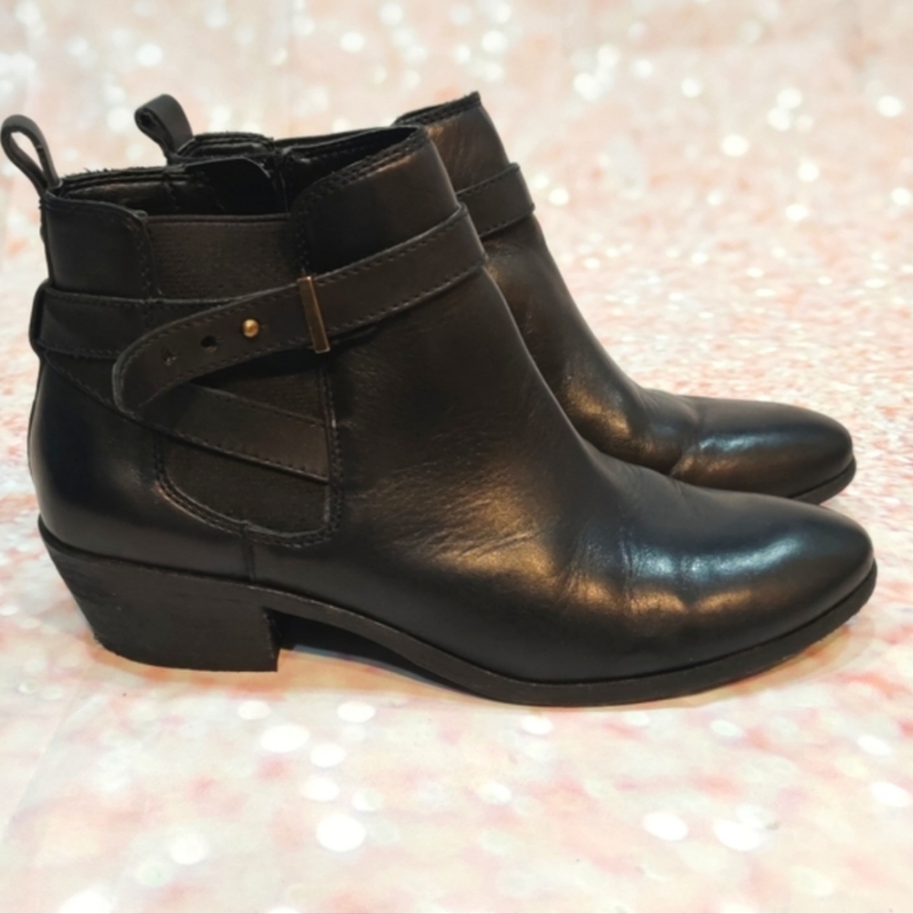 Sam Edelman *Pacific* Black Leather Ankle Booties Sz 6.5